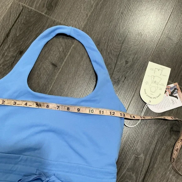 NWT BLOGILATES Women’s Game Set Match Halter Active Dress. Blue S - Picture 10 of 13
